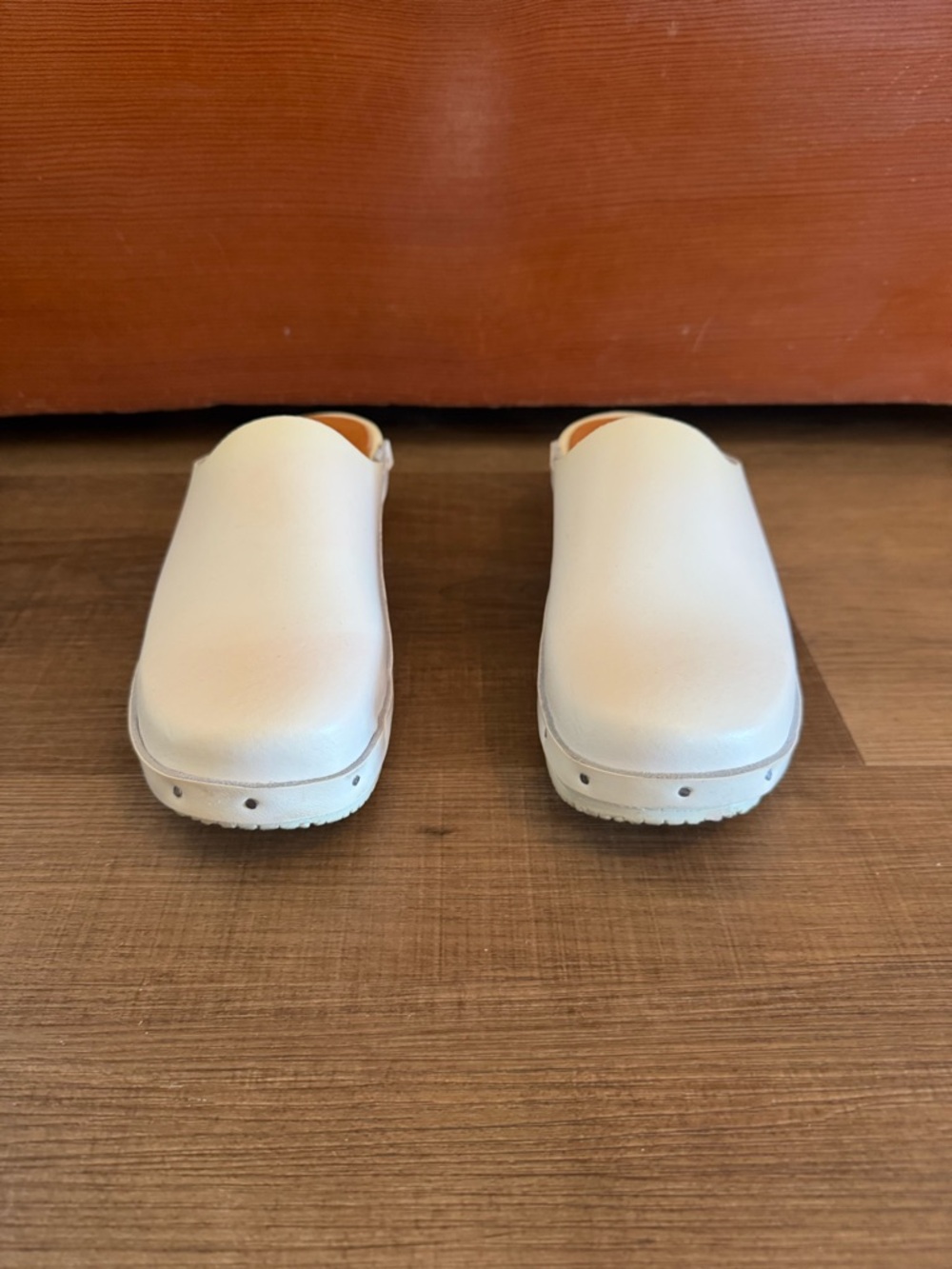 Santa Venetia White Handmade Leather Clogs 6
